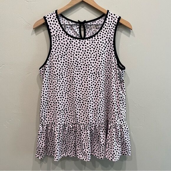 Kate Spade Pink Polka Dot Pajama Tank Top - Size: Small - Picture 1 of 6